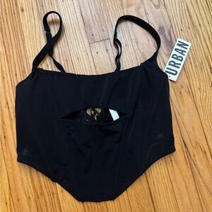Urban Outfitters -NWT Black Cutout Corset Top